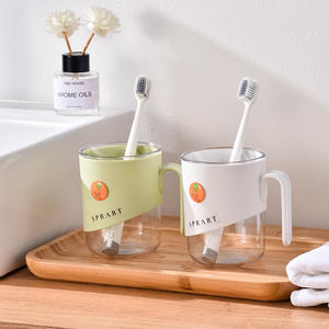 Juego de tazas de cepillo de dientes de plástico desechables simples creativas para el hogar, taza de lavado con tarro de lavado para enjuague bucal - Product Image 1