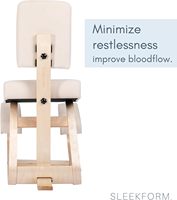Chaise de salle à manger ergonomique Sleekform East Austin avec support lombaire, en tissu de lin hivernal et structure en bois naturel, idéale pour les douleurs dorsales - Vente en gros