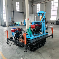 Foreuse hydraulique diesel sur chenilles pour puits d'eau, modèle 200L, profondeur 200 mètres