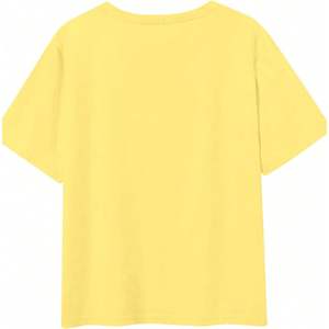 Camiseta Personalizada de Cuello Redondo Amarilla para Mujer, Manga Corta, 100% Algodón, Jersey Transpirable, Top de Verano - Product Image 2