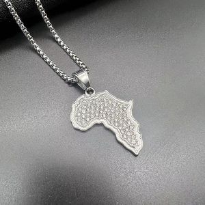 Hip-hop Acero inoxidable África Mapa Colgante Mapa de África Colgante África Mapa Colgante Collar - Product Image 3