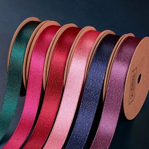 Cinta de Satén Personalizada de una Cara, Reciclada, con Purpurina Impresa, Verde, Rosa, Dorado, para Envolver Regalos, 25mm, Color Sólido, Decorativa - Product Image 2