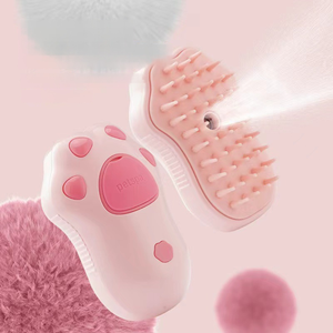 Reusable Rechargeable Spray Pet Steam Brush Hair Remover <b>Tool</b> Self Cleaning Bath Grooming Massage For Cats Dogs - Product Image 1