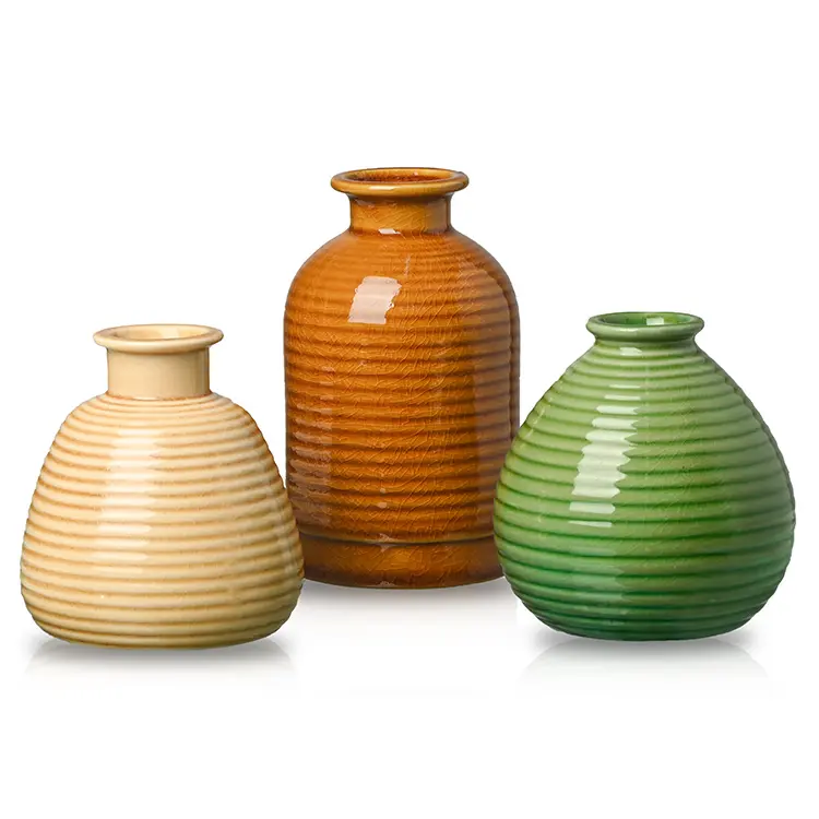 EAGLEGIFTS Jarrón nórdico Bohemia Morandi Color porcelana florero de cerámica decoración del hogar para jarrón Beige verde naranja