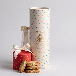 Airtight Food Grade Rigid Cardboard Round Cylinder <b>Box</b> for Biscuits Candy Snack <b>Cookies</b> Packaging Custom Printed - Product Image 1