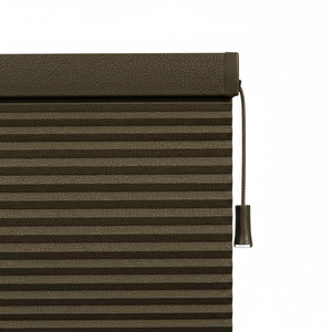 Persianas Celulares Motorizadas Opacas con Bordes Forrados en Lino, Cortinas Inalámbricas para Ventanas Metálicas, para Hogar y Hotel, Color Negro - Product Image 1