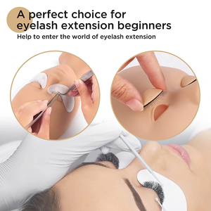 VEYES Paquete al por mayor de maquillaje, suministros <span class=keywords><strong>para</strong></span> extensiones de pestañas, cabeza de maniquí dorada con párpados de repuesto - Product Image 3