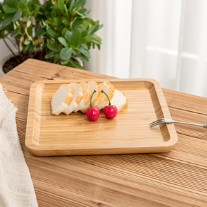 Plateau de service en bambou carré, motif bois naturel, pour restaurant, maison, hôtel - Product Image 2