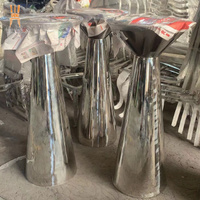 Meuble de Bar en verre rond doré, base en acier inoxydable, Table de Cocktail, offre spéciale