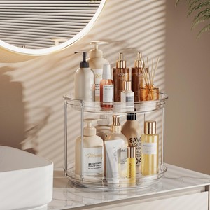 Chiaro 2 ° livello <span class=keywords><strong>Lazy</strong></span> <span class=keywords><strong>Susan</strong></span> giradischi organizzatore di spezie rotanti per cucina dispensa bagno vanità scaffali di stoccaggio - Product Image 6