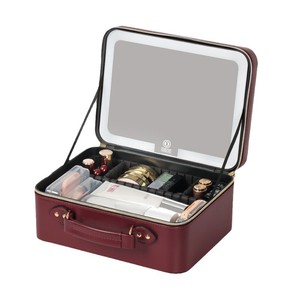 Organizador de maquillaje OBOX con espejo y cajones para almacenamiento de cosméticos en color rojo ángel, primavera 2024 - Product Image 1