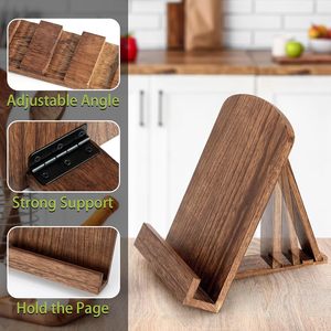 Support de livre de cuisine en bois réglable de luxe pour comptoir de cuisine, support de livre de <span class=keywords><strong>recettes</strong></span> pour la décoration du comptoir de cuisine - Product Image 5