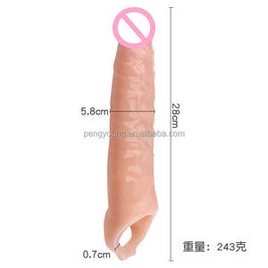 Großhandel Multi Color Realistic Kondome für Männer Wieder verwendbare Penis hülle für männliche Vergrößerung männliche Verzögerung Ejakulation Sexspielzeug - Product Image 6