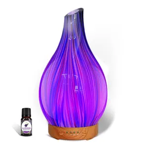 Difusor de aromaterapia Smart Mist 120ML Mini difusor de Aroma de cristal eléctrico 7 colores luz Led difusor de Aroma de vidrio 3D