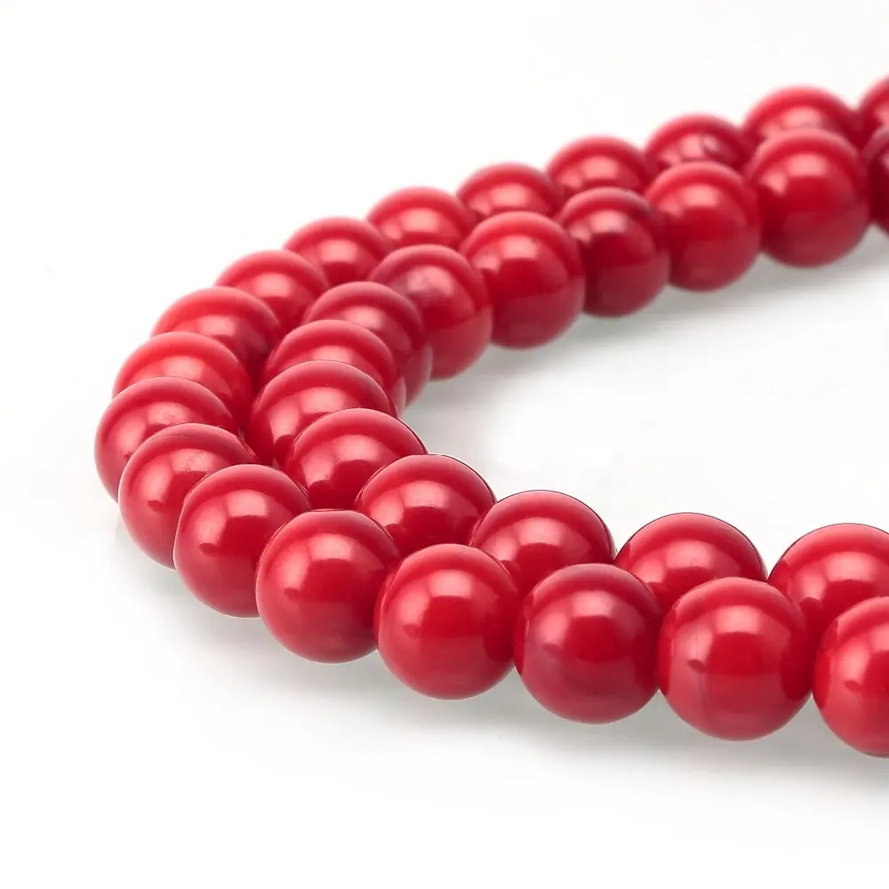 Wholesale Red Coral Beads Diy Bracelet Beads Smooth Round Bead Gemstone Strand for Bracelet Making 6mm 8mm 10mm 12mm