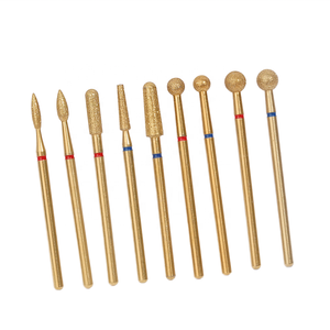 美容美发用金涂层指甲角质层清洁钻头旋转毛刺电动锉美甲钻石指甲钻头 - Product Image 1