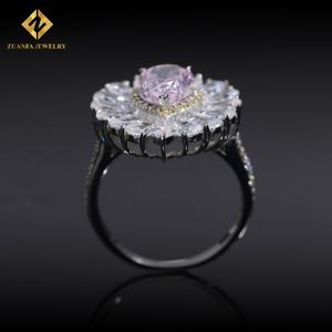 Anillo de Compromiso de Plata de Ley 925 en Oferta, Anillo de Boda para Mujer con Diamantes, Joyería de Lujo con Forma de Flor - Product Image 3