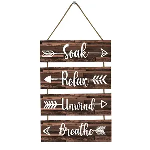 Wooden Wall Hanging Decor, Artificial Metal Arrow Rustic Home Decor Wall Decor Gather Sign/