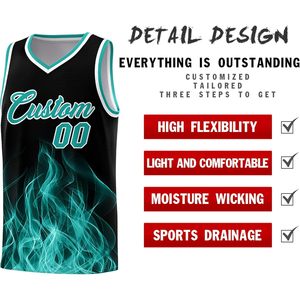 Conjunto de Uniforme de Baloncesto Personalizado Unisex sin Mangas con Cuello en V Sublimado Transpirable con Diseño de Llama Impresión de Número y Nombre - Product Image 4