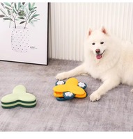 Jouet distributeur de nourriture pour chien et chat en plastique écologique à motif uni, bol de distribution lente pour animaux de compagnie