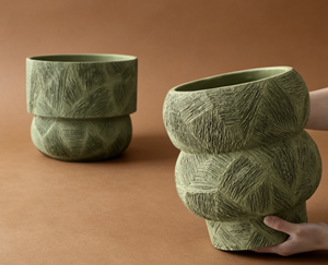 <span class=keywords><strong>Vaso</strong></span> Rotondo in <span class=keywords><strong>Cemento</strong></span> Stile Art Déco con Foro, <span class=keywords><strong>Vaso</strong></span> per Fiori Ecologico da Tavolo per Decorazioni Centrotavola Matrimoniali - Product Image 4