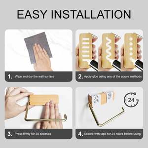 <span class=keywords><strong>Portarrollos</strong></span> de Papel Higiénico Autoadhesivo Moderno de Madera de Mármol Ecológico, <span class=keywords><strong>Sin</strong></span> Necesidad de <span class=keywords><strong>Taladrar</strong></span>, Evita que el Rollo se Deslice, 2.5 Pulgadas, para Baño - Product Image 4