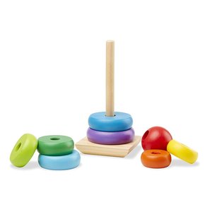 Apilador de arcoíris de madera clásico recién llegado, juguetes educativos de apilamiento para niños - Product Image 2