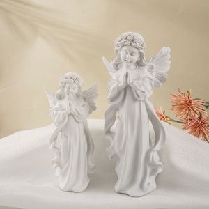 Estatua de Ángel Niña <span class=keywords><strong>Alice</strong></span> en Resina, Estilo Nórdico, Linda Figura de Ángel Rezando con Alas, Decoración de Escritorio para el Hogar, Escultura de Ángel en Resina - Product Image 1