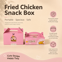 Caja para Llevar Pollo Frito y Papas Fritas, Caja Personalizada para Pollo Frito Coreano, Caja Biodegradable para Comida Rápida
