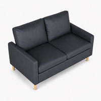 Modernes 2-Sitzer Schlafsofa mit Konvertierbarem Design Weiche Rückenkissen Sitzfläche und Holzbeine für Kleine Räume Apartments Gästezimmer