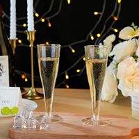 Lot de 200 flûtes à boisson froide jetables en plastique doré pailleté de 4,5 oz, personnalisables avec logo OEM pour fêtes, bars à mimosa, mariages