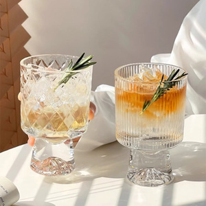 Vaso de <span class=keywords><strong>whisky</strong></span> prémium con base pesada para disfrutar de la vista, copa de postre de vidrio grabado con diamantes - Product Image 4