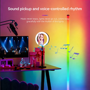 RGB <b>LED</b> Floor Lamp, <b>LED</b> <b>Corner</b> Lamp Smart Modern Floor Lamp with Music Sync and 16 Million DIY Colors Floor Lamp - Product Image 2
