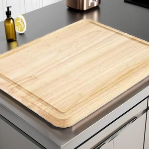 MT Exports Rustic Wooden Chopping <b>Block</b> with Grip Handle Rectangle <b>Shape</b> 1.3cm Thick Easy to Clean Non-Toxic Dishwasher Safe - Product Image 2
