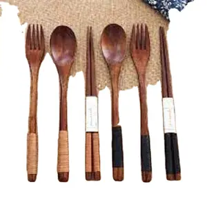 Wooden Cutlery Set Disposable Wooden Cutlery With Carnauba Wax Spoon Eco-friendly Wood Eec Flatware Sets CE