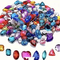 Strass en acrylique G&J à dos plat, formes mélangées 6-13mm, pour nail art, décorations de fête pirate d'Halloween