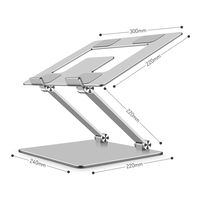 Plateau de Table en alliage d'aluminium à Double bras, support de tablette ergonomique en aluminium, support pour ordinateur portable, support robuste, support de bureau réglable