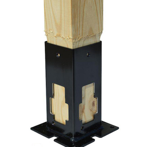 Anclaje de soporte universal de poste de valla de 50mm negro de metal personalizado para postes de madera para hormigón - Product Image 1