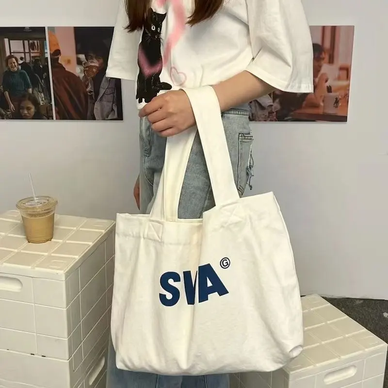 Huahao atacado personalizado impressão logotipo barato sacos de compras reutilizáveis liso branco em branco lona de algodão sacola com personalizado