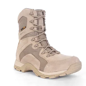 Botas de combate de color para hombre y mujer, botines tácticos de cuero de ante, botas medias de seguridad para verano