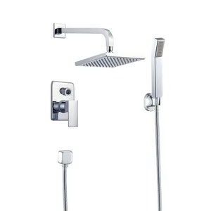 Concealed shower system Bathroom shower set wall mounted hot cold mixer rainfall head bath faucet