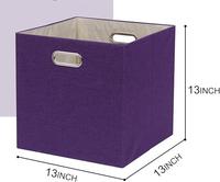 33*33*33cm carré lin sans couvercle poignée pliable Design moderne 35L capacité décor à la maison utiliser gain de place salon bac de rangement
