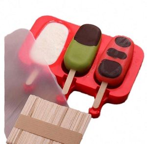 Moldes de silicona para paletas de hielo, moldes para hornear pasteles, bandeja para paletas de hielo con forma de muñeco de nieve con palitos, sin BPA - Product Image 1