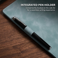 Porte-menu magnétique en cuir PU A4 pour restaurant, café, avec logo personnalisé imprimé, porte-bill avec boucle pour stylo