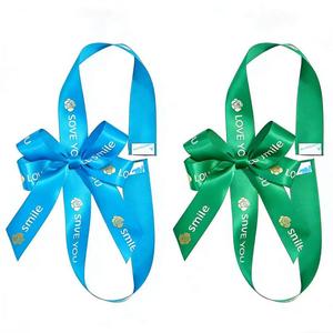 Noeuds en <span class=keywords><strong>ruban</strong></span> satiné double face personnalisés, <span class=keywords><strong>ruban</strong></span> cadeau floral pré-noué, écologique, pour anniversaires, Noël - Product Image 3