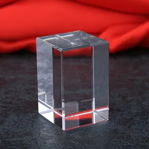 Amostra grátis atacados bloco de vidro branco k9 cubo de cristal para superfície 3d do laser gravação fabricante de cristal fornecedor