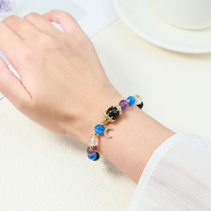 Vòng tay chuỗi hạt thời trang nữ tự thiết kế chuyên nghiệp JD <span class=keywords><strong>GEMS</strong></span> đá Amethyst tự nhiên với phụ kiện đồng và hợp kim - Product Image 6