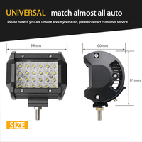 Barre de travail LED pour voiture à haute luminosité, faisceau large à 4 rangées, 4 pouces, double couleur, stroboscopique, pour tout-terrain, Talon 1000R, UTV, 4x4, marine