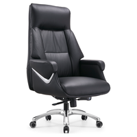 Chaise de bureau de direction ergonomique en cuir PU de luxe avec fonction pivotante à 360°, réglable en hauteur et inclinable, structure métallique moderne