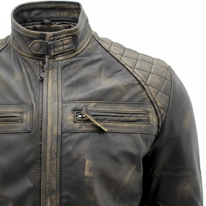 2025 veste de motard en cuir vintage pour hommes haute qualité meilleur design vêtements d'hiver en plein air avec Logo avant Service OEM - Product Image 1